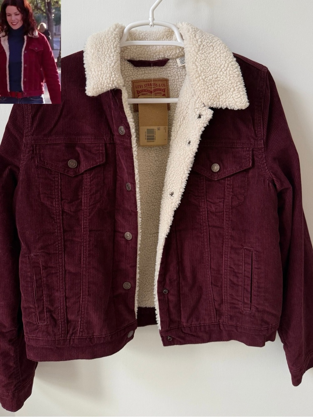 NWT Levi’s Original Sherpa Trucker Jacket in Merlot -Red/Burgundy